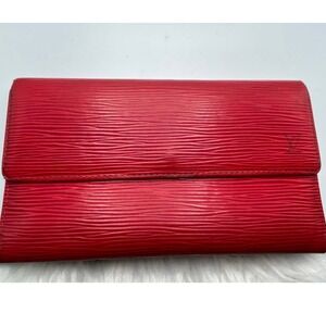 Louis Vuitton Red Epi Leather Fold Wallet